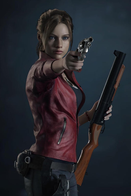 Resident Evil 2 Remake 2019 Claire Leather Red Jacket