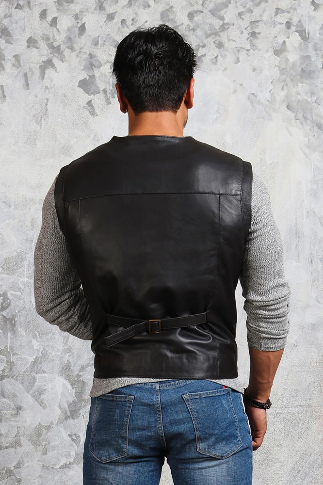 Black Leather Vest Chris Pratt