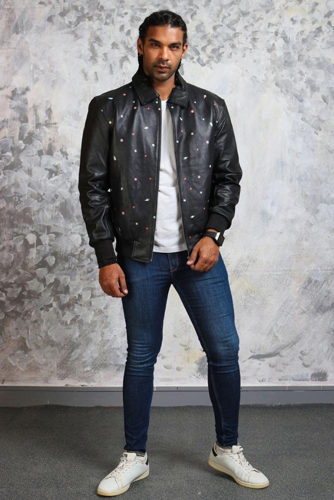 Bomber Leather Jacket Smart Casual