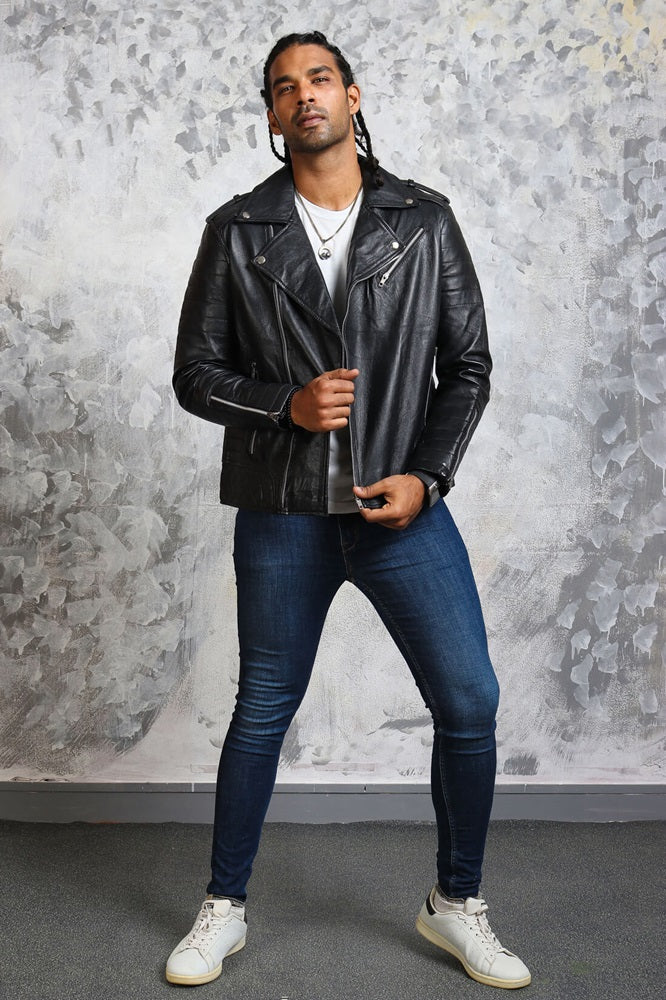 Black Leather Jacket For Mens