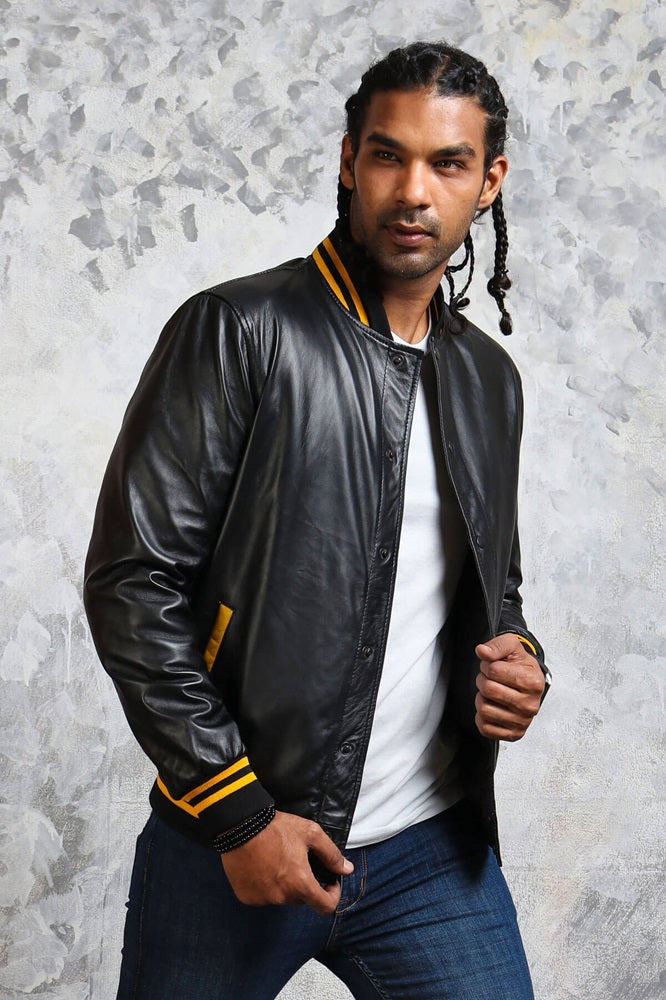 Mens Genuine Leather Bomber Jackets
