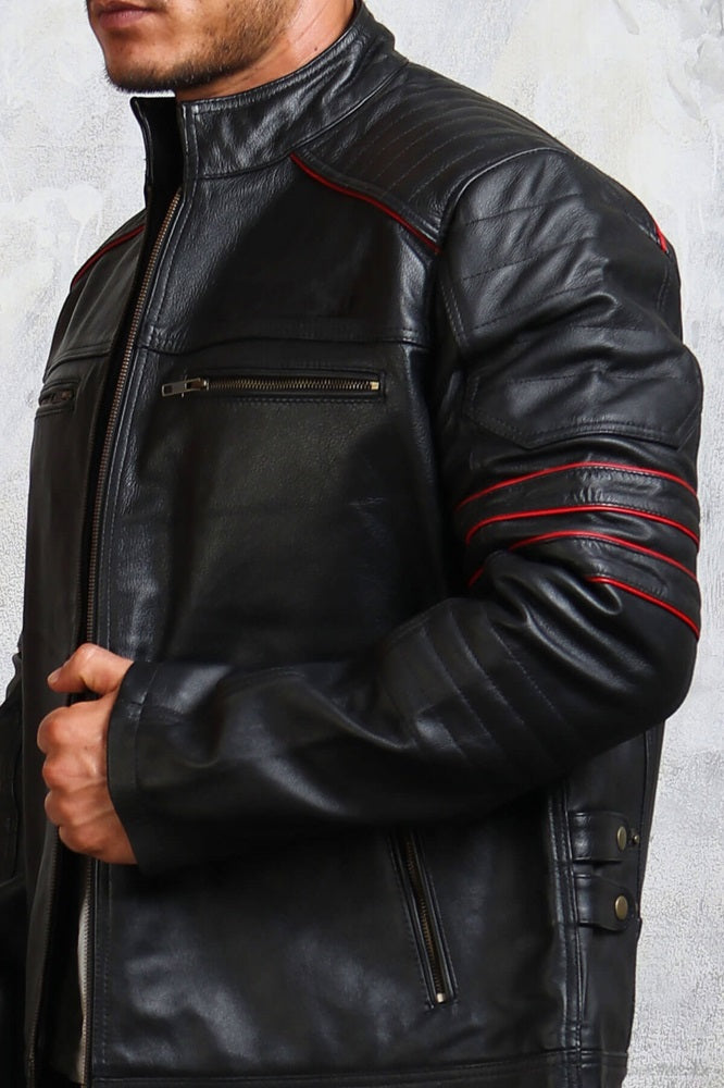 Red And Black Biker Jacket