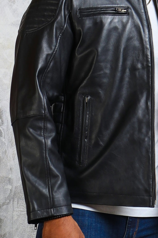 Skull Black Motorcycle Jacket Leather