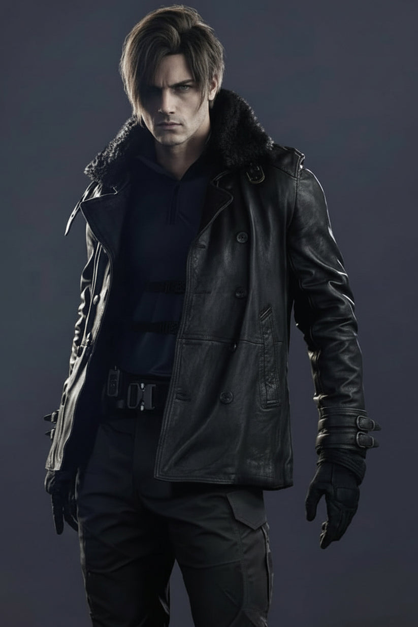 Resident Evil 9 Requiem Leon S. Kennedy Black Leather Jacket ...