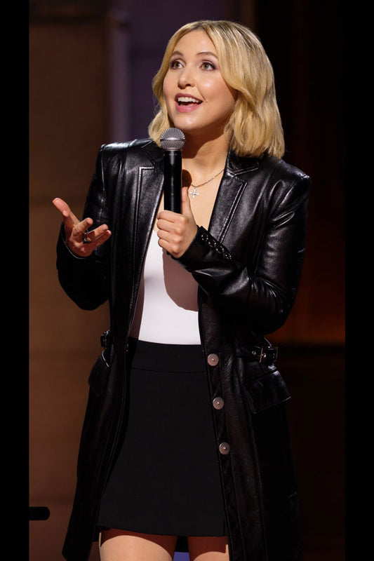 Taylor Tomlinson Prodigal Daughter Black Leather Coat