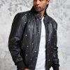 Leather bomber jacket mens good times