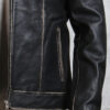 Black Vintage Leather Jacket Mens