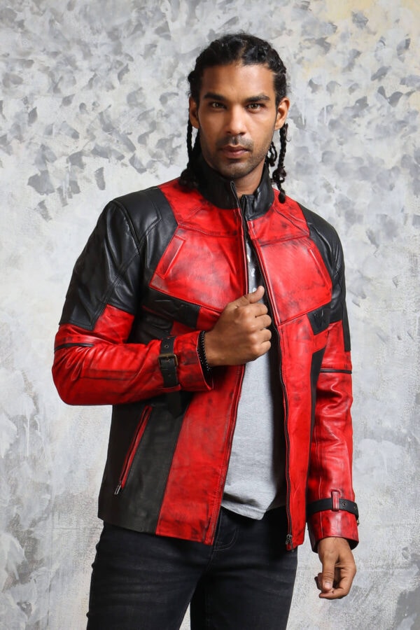 Red and Black Leather Jacket