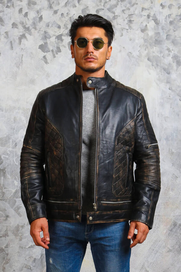 Black Leather Skull Motorcycle Jacket