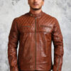 Mens Brown Biker Leather Jacket