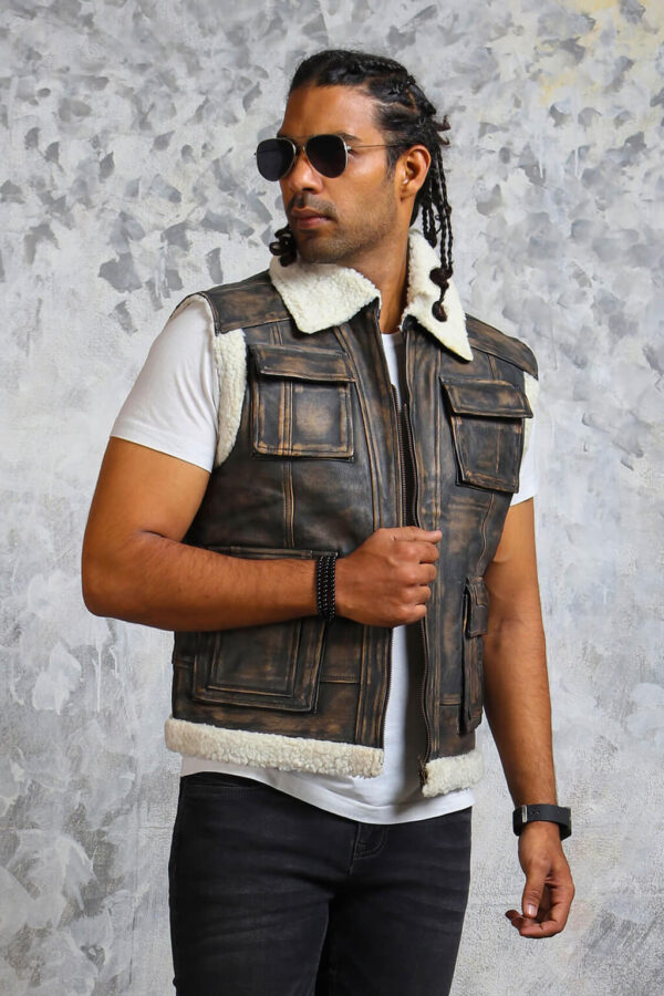 Leather Vest With Fur Lining